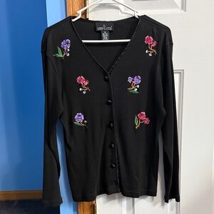 Vintage Embroidered Beaded Button Up